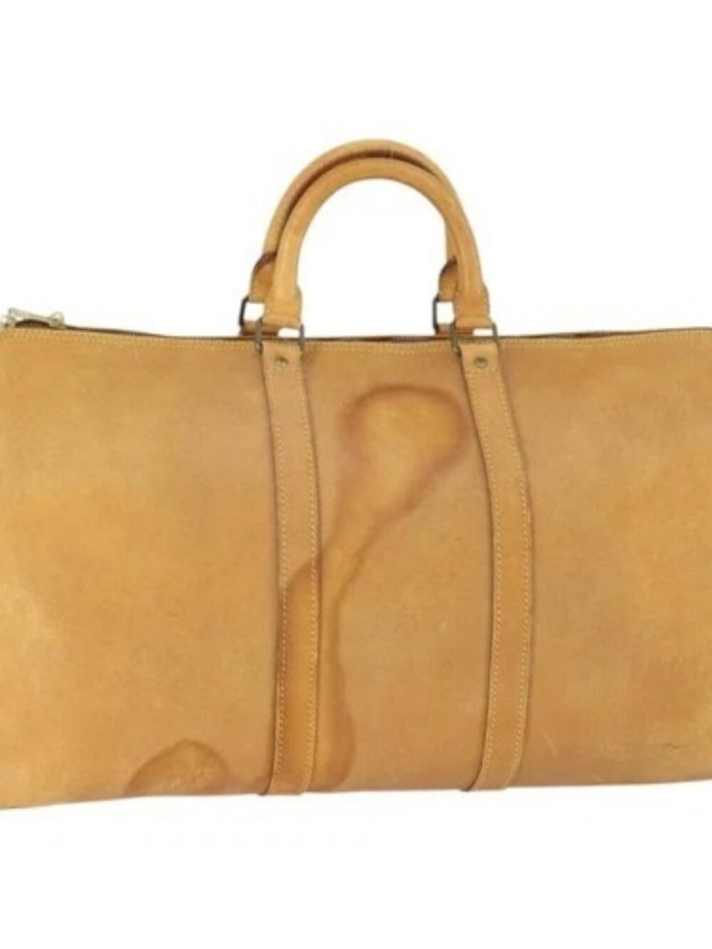 LOUIS VUITTON Nomad Keepall 55 Boston Bag Beige LV Auth 163339